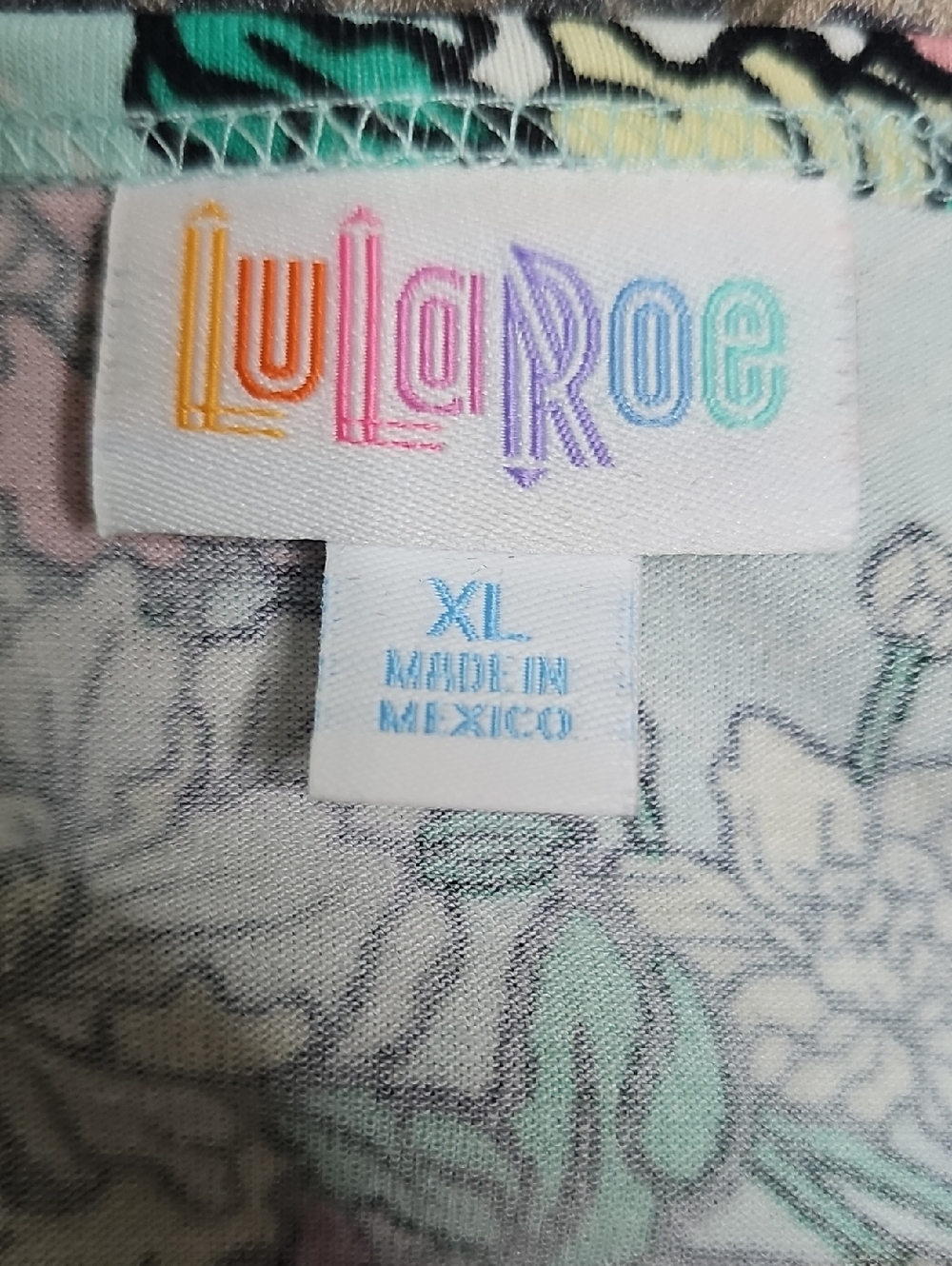 LuLaRoe Summer Mint Floral Print Dress - Picture 4 of 6